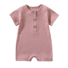 Baby Rompers Organic Cotton Jumpsuit Hot Pink 6-12 Months