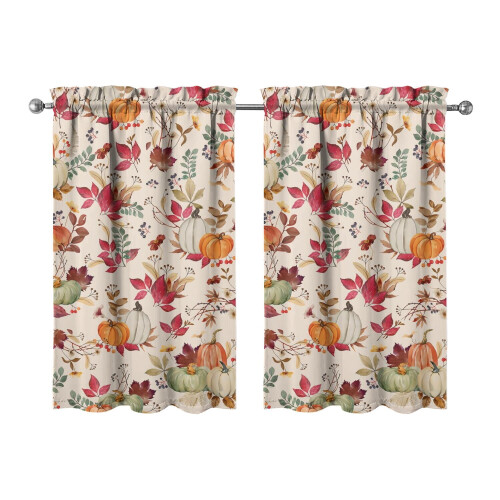 Kitchen Curtains Set of 2 Rustic Fall Thanksgiving