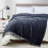 Navy Knitted Throw Blanket Textured Solid 50 x 60 Inches 1