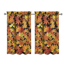 Kitchen Curtains Fall Harvest Plaid Pumpkins Sunflower