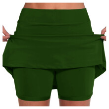 Women's Athletic Skorts Green XXXXXL Slim Fit Tummy Control