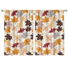 Kitchen Curtains Fall Aesthetic Maple Leaf Design 2 Pack