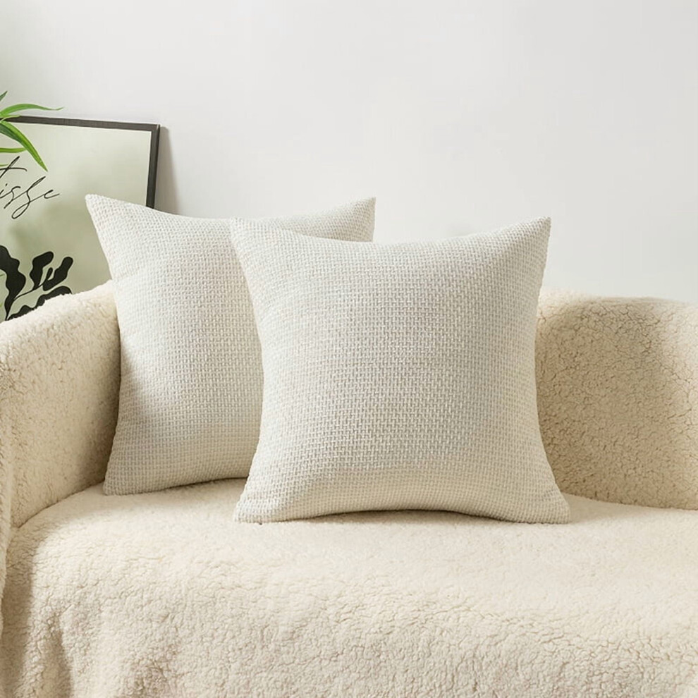 White Chenille Decorative Pillow 40x40cm with Soft PP