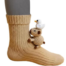 Christmas Hand-Holding Socks Mid-Calf Unisex 1 Pair