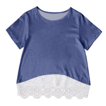 Girls Knot Tunic Top Navy Size 130