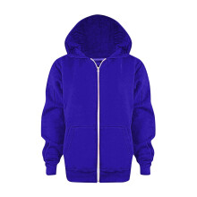 Kids Sweatshirt Long Sleeve Solid Color Zip Hoodie Blue