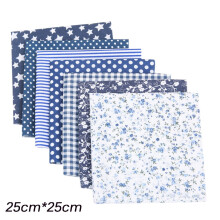 Patchwork Fabric Bundle Navy 7 pcs 9.84"9.84"