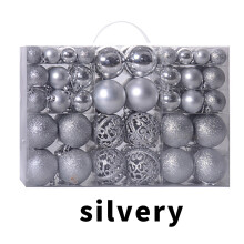 Christmas Balls Shatterproof Plastic 100 Pcs Silver
