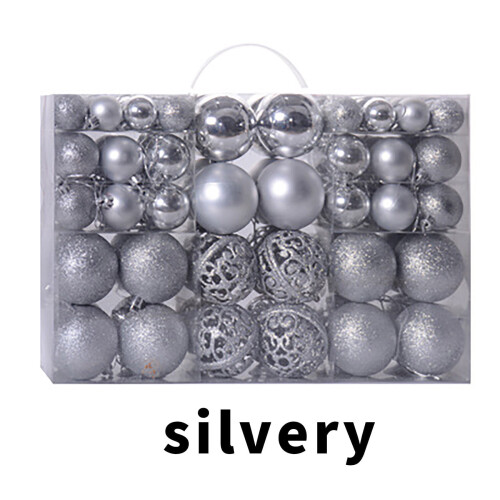Christmas Balls Shatterproof Plastic 100 Pcs Silver