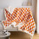 Sherpa Fleece Throw Blanket Checkered Pattern Orange 50x60 1
