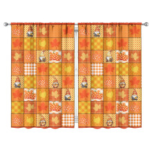 Pumpkin Pattern Kitchen Curtains Rustic 2 Pack 52x84 Inch