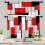 Kitchen Curtains Set Red Black Grey 36 inch Rod Pocket 1