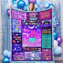 9th Birthday Throw Blanket for Girls 50x60 inches