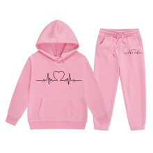 Girls' Fall Winter School Tracksuit Set Pink Size 8-9 Years