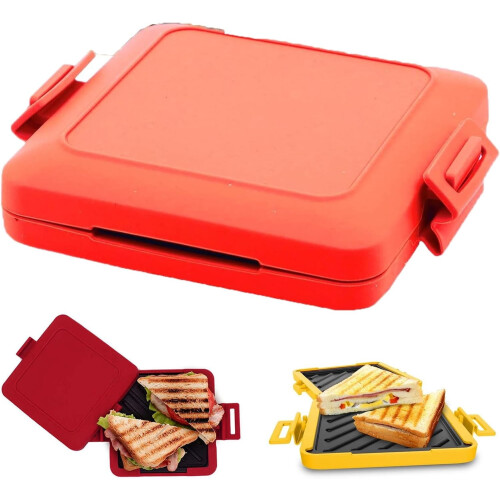 Microwave Toastie Sandwich Maker Red with Adjustable