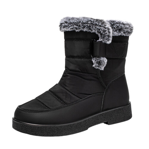 Men's Snow Boots Black Size 8 with Arch Support