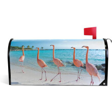 Pink Flamingo Magnetic Mailbox Cover Standard Size 18 x