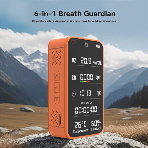 Tuya  Data Storage Oxygen Concentration Air Detector Outdoor Camping Carbon Monoxide Temperature Humidity Meter 1