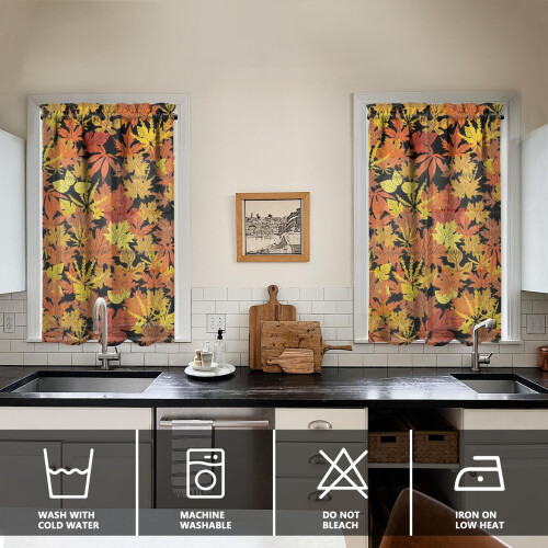 Kitchen Curtains Fall Harvest Plaid Pumpkins Sunflower 1
