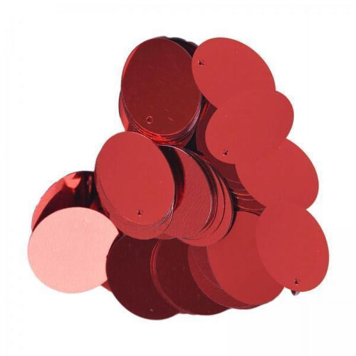 Red flat round loose sequins 5x85x20mm 5 pcs