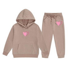 Girls' School Tracksuit Set Khaki Size 8-9 Years