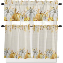 Curtain Tier and Valance Set Semi-Sheer 27.5x24 Inch