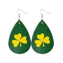 St. Patrick's Day Earrings Green Geometric Irish Design