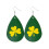 St. Patrick's Day Earrings Green Geometric Irish Design 1