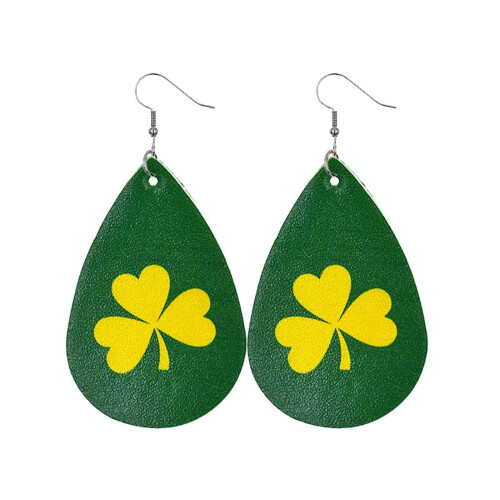 St. Patrick's Day Earrings Green Geometric Irish Design
