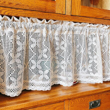 Cotton crochet short window valance for kitchen