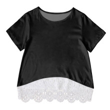 Girls Knot Tunic Tee Black Size 130