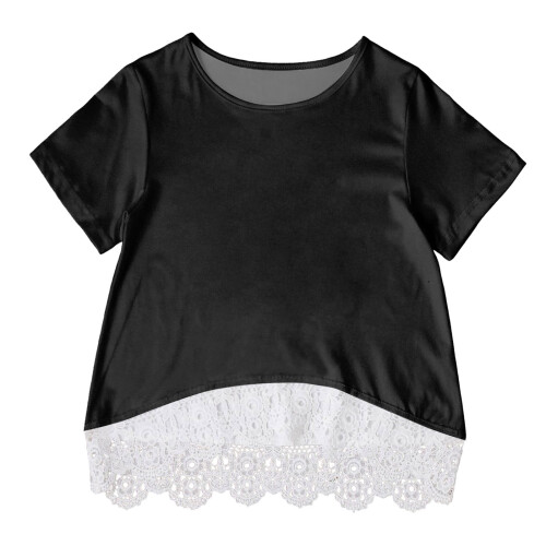 Girls Knot Tunic Tee Black Size 130