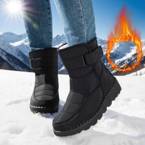 Men's Snow Boots Black Size 9 1