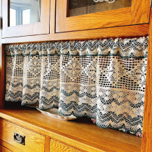 Crochet Curtain Valance Vintage Boho Sheer Lace 1 Piece