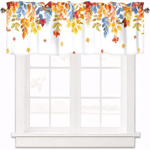 Thanksgiving Curtain Valance Yellow Maple Leaves 54x18 Inch