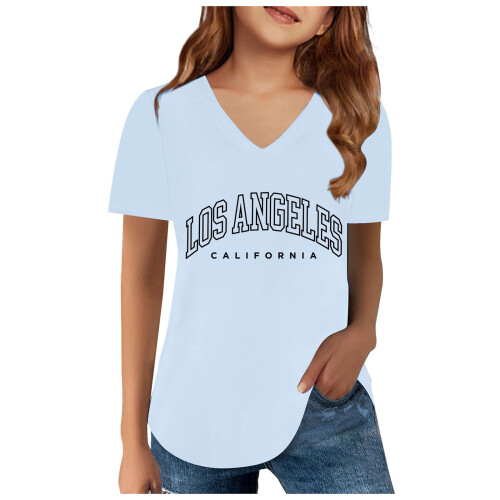Girls Knotted Tunic Top Blue Size 150