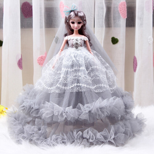 Wedding Bride Doll with Elegant Gown 1pc