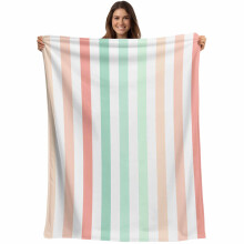 Flannel Fleece Throw Blanket Pink Sage Green Gradient