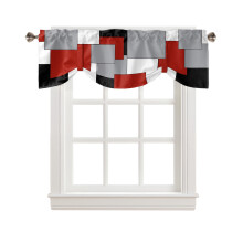 Abstract Geometric Valance Curtain with Rod Pocket
