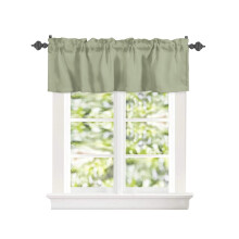 Sage Green Watercolor Valance with Rod Pocket 54x18in