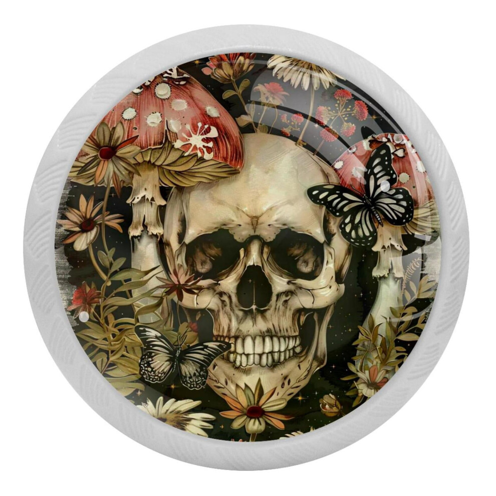 Mushroom Butterfly Skull Cabinet Knobs 4 Pcs 9097180205135