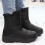 Snow Boots Unisex Shearling-Lined Almond Toe Black Size 6.5 2