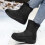 Snow Boots Unisex Shearling-Lined Almond Toe Black Size 6.5 7
