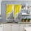 Geometric Abstract Curtain Yellow Grey Gradient 2-Pack 4