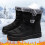 Men's Snow Boots with Arch Support Slip-On Black Size 8 2