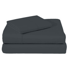 Dark Gray King Bed Sheet Set Plain Woolen Four-Piece