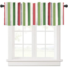 Kitchen valance curtains striped 54x18 in rod pocket