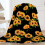 Sunflower Throw Blanket Black 50 x 60 inches 1