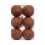 Brown Wool Foam Christmas Ornaments Set 6pcs 6cm 1