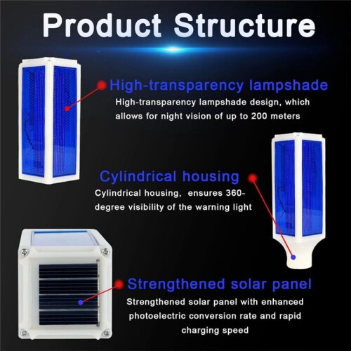 4pcs Solar Lights Outdoor, Waterproof Driveway Markers Reflective, Warning Flash Light with 2 Lighting Modes 2